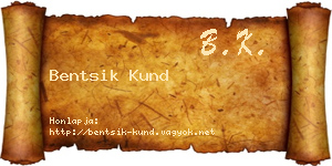 Bentsik Kund névjegykártya